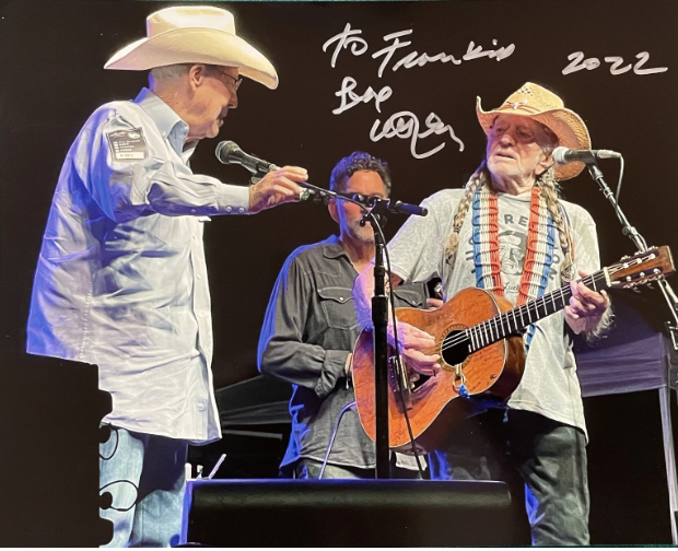 Frankie Miller with Willie Nelson in 2022