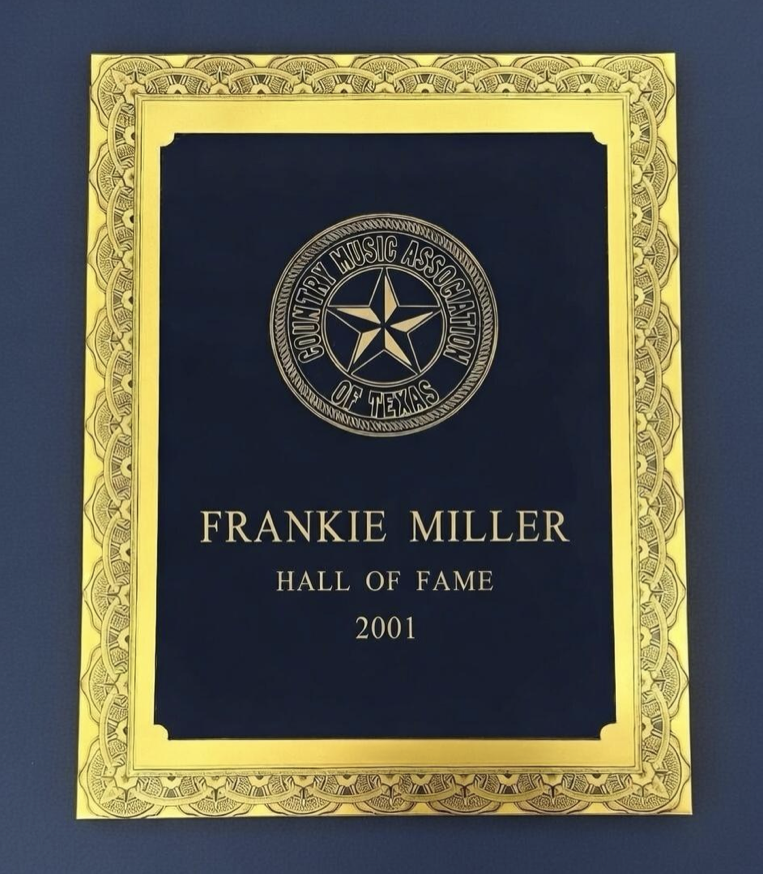 Hall of Fame plaque for Frankie Miller